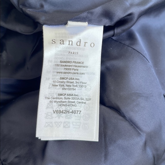 Sandro Paris Women’s Blue Textured Jacket Blazer Size 2 - Picture 13 of 14